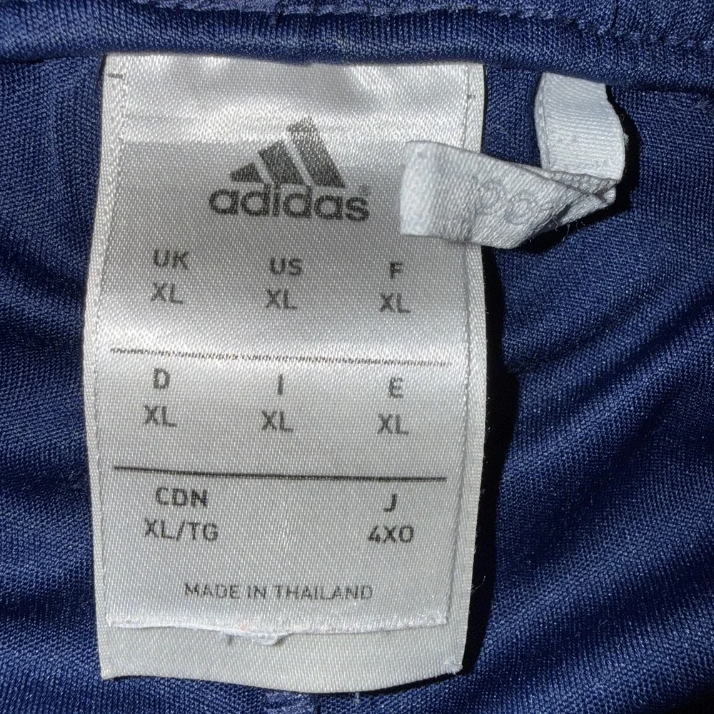 Adidas Shorts Mens XL Blue 9 Inseam Side Stripe Athletic Soccer Gym Training